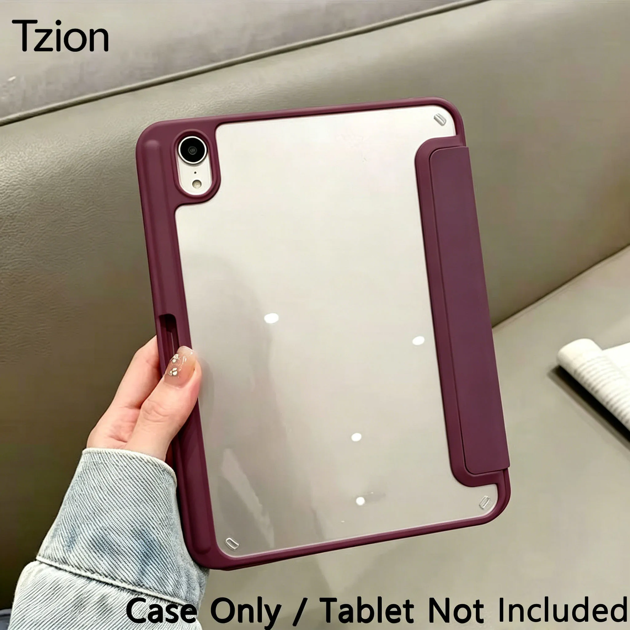 Case for ipad 10th/11th A16 Trifold Stand Smart Cover with Pencil Holder and Soft TPU Back,Supports Auto Sleep & Wake Function