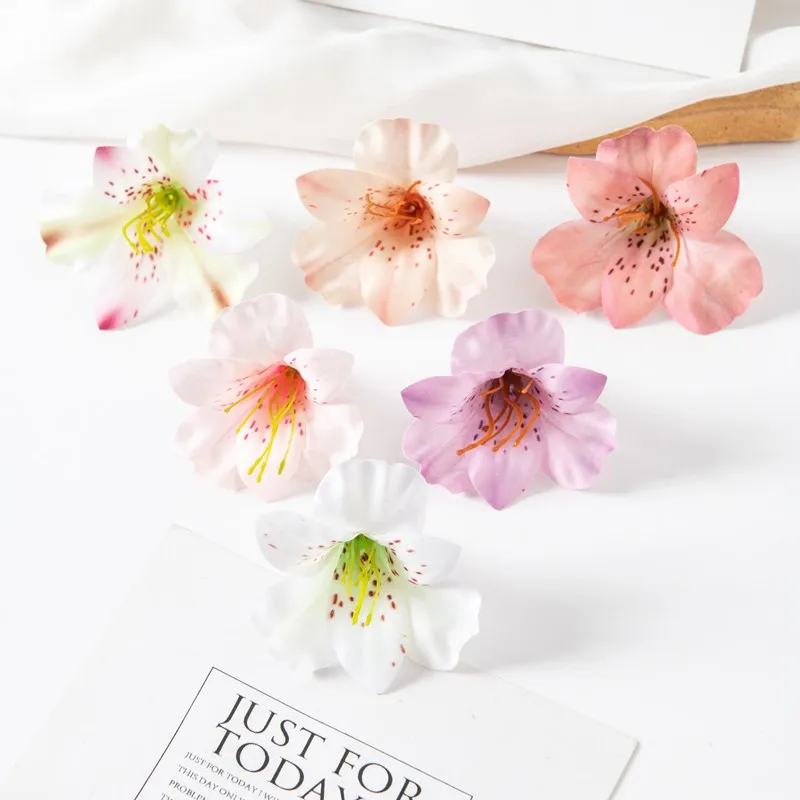 10 Stück künstliche Blumen aus Seide, Schmetterling, Orchidee, Hochzeit, Zuhause, Outdoor, Bogen, Dekoration, Zubehör, Brosche, DIY-Weihnachtskranz – Detail 3