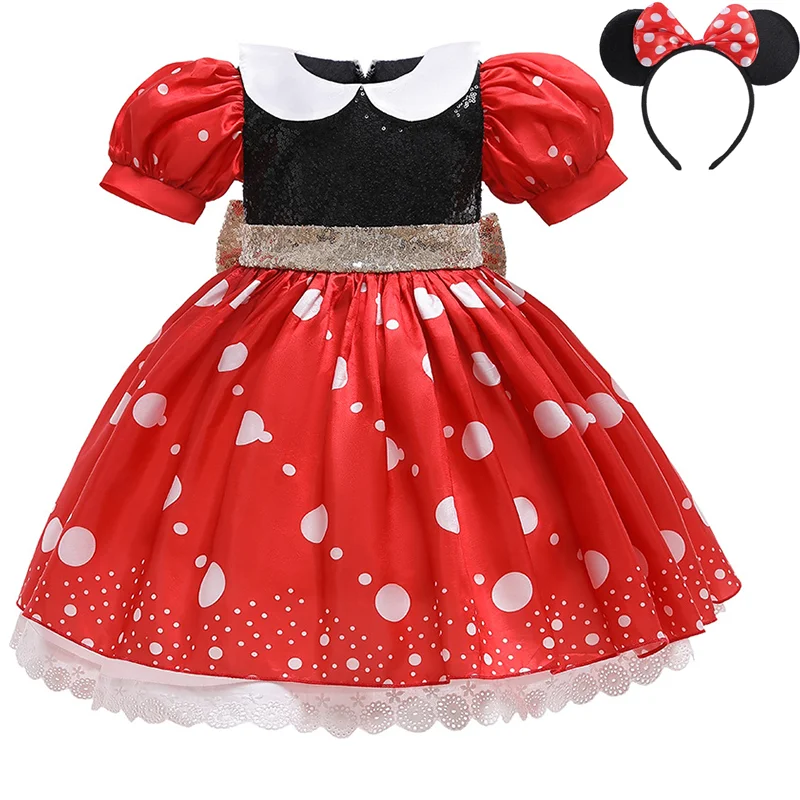 Dressy เด็กวัยหัดเดินสาวน้อย Polka Dots ชุดแฟนซีหูผม Hoop สําหรับเด็กฮาโลวีนเครื่องแต่งกายวันเกิด Party Dress Up ชุด