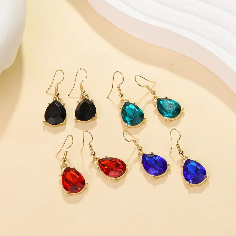 Water Drop Faux Gem Pendant Necklace Earrings Jewelry Accessory Necklace Earrings Wedding Bridal Crystal Stone Jewelry Sets