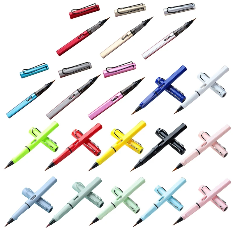 قلم حبر يشبه قلم الخط فرشاة مكبس قابلة لإعادة الملء للأطفال