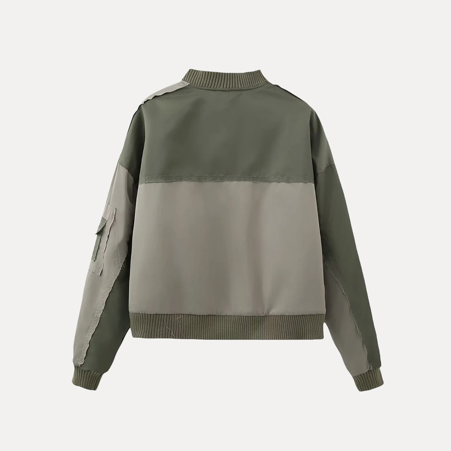 

Z Women's Faion Patchwork Zipper Long Sve Pilot Cotton Jaet 2025 New Sle Loose Fit ort Coat Casual Wear