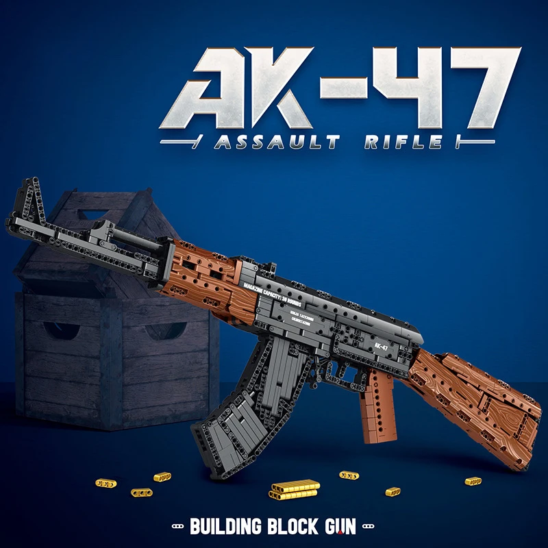 

SWAT Military WW2 Weapons Gun Russian AK-47 Assault Rifle Tech Building Blocks Model Kit Moc Bricks Toys For Kids Gift