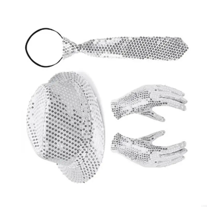 ربطة عنق كلاسيكية + قبعة فيدورا وقفاز ربطة عنق للعروض المسرحية 49 ميجابايت #5