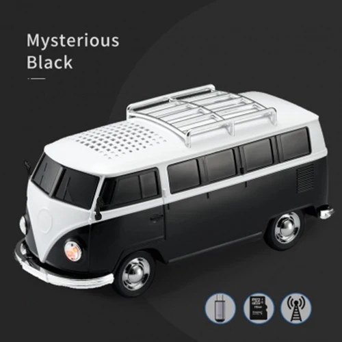 Imagen 2 del producto Altavoz escolar portátil con inserción de tarjeta TF, regalo de vacaciones perfecto para decoración del hogar infantil, altavoz con forma de autobús