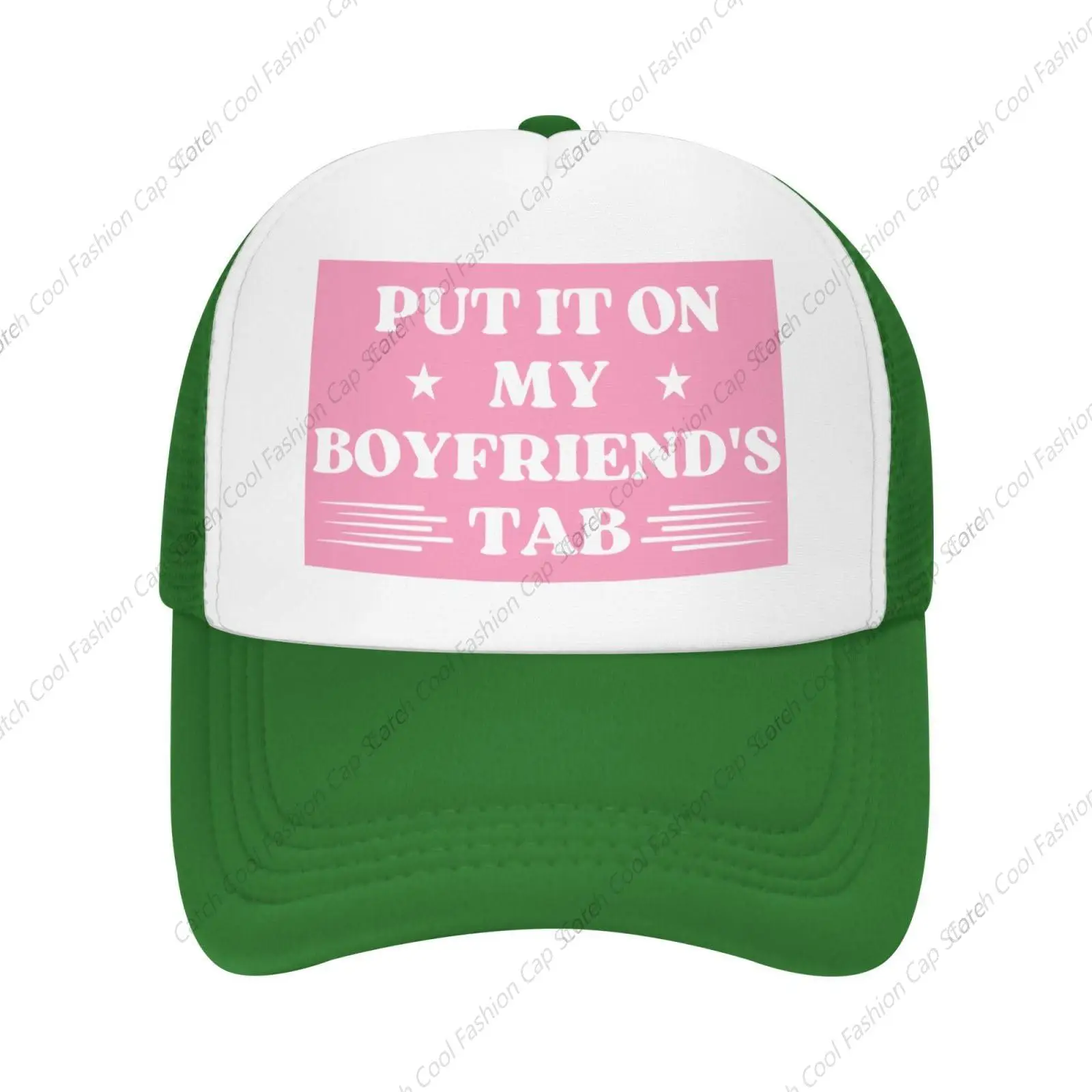 

Put It On My Boyfriend's Tab Baseball Cap for Men Women Trucker Mesh Hat Adjustable Sports Breathable Fashion Daily Travel