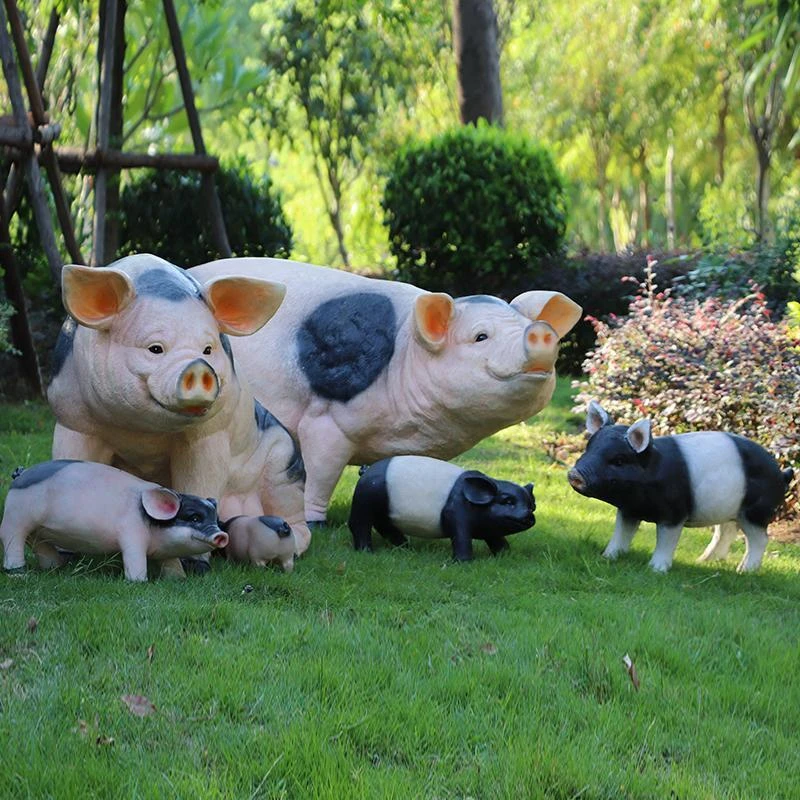 

Outdoor Courtyard Mini Animal Home Decoration Simulation Fiberglass Piggy Model Sculpture Garden Decoration Ornaments Crafts