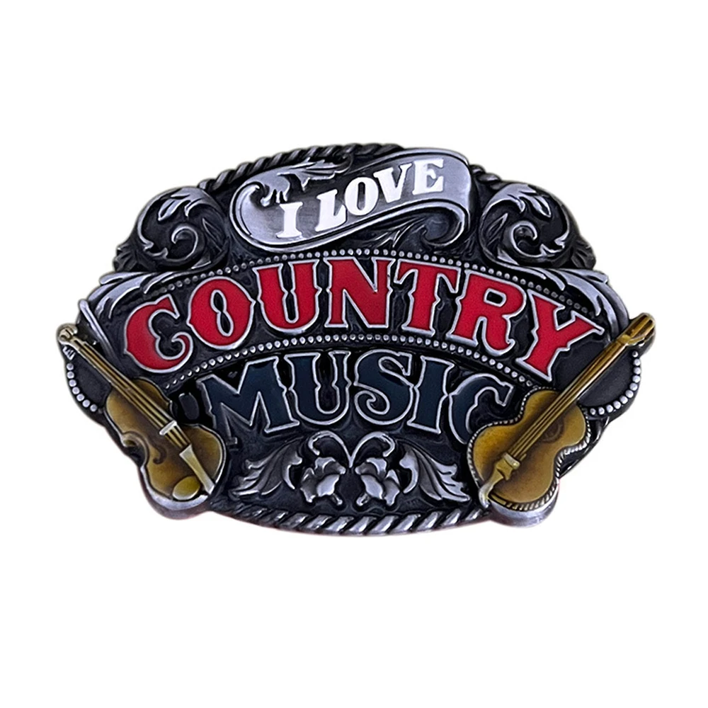 

Zinc Alloy Country Music Guitar Belt Buckle Western Cowboys Men Hebilla Cinturon Hombre Dropshipping