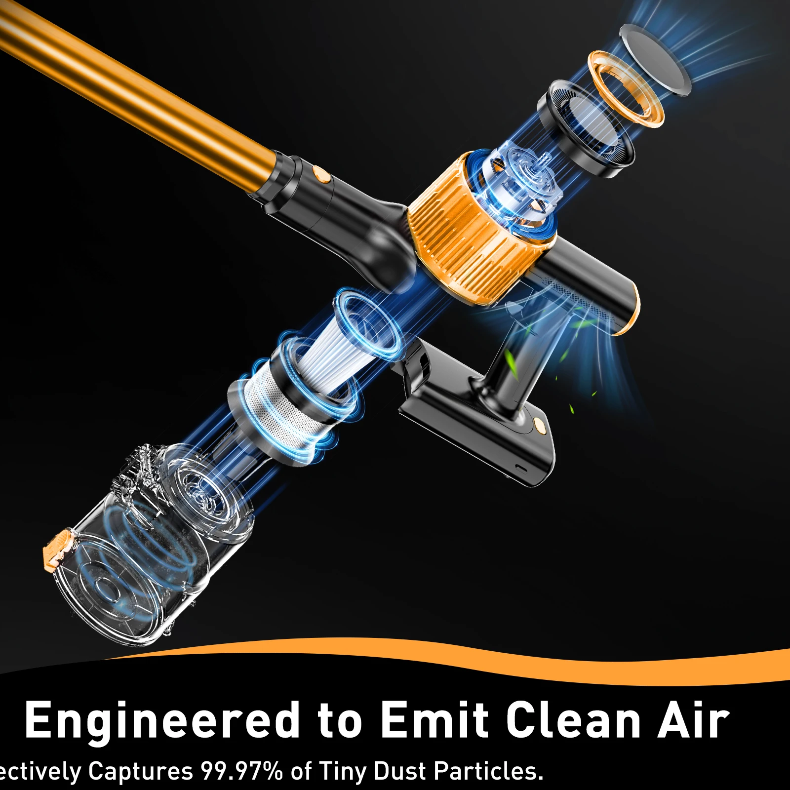 무선 진공청소기 8 in 1 강력한 흡입력, 경량, LED 디스플레이, 45분 작동 탈착식 배터리, 바닥/카펫/반려동물용