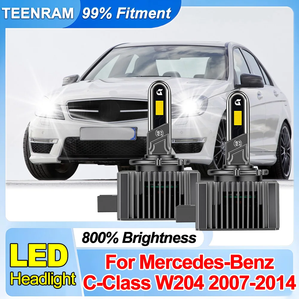 

6000K LED Headlight Bulbs HID D1S Canbus Car Light Xenon For Mercedes-Benz C Class W204 2007 2008 2009 2010 2011 2012 2013 2014