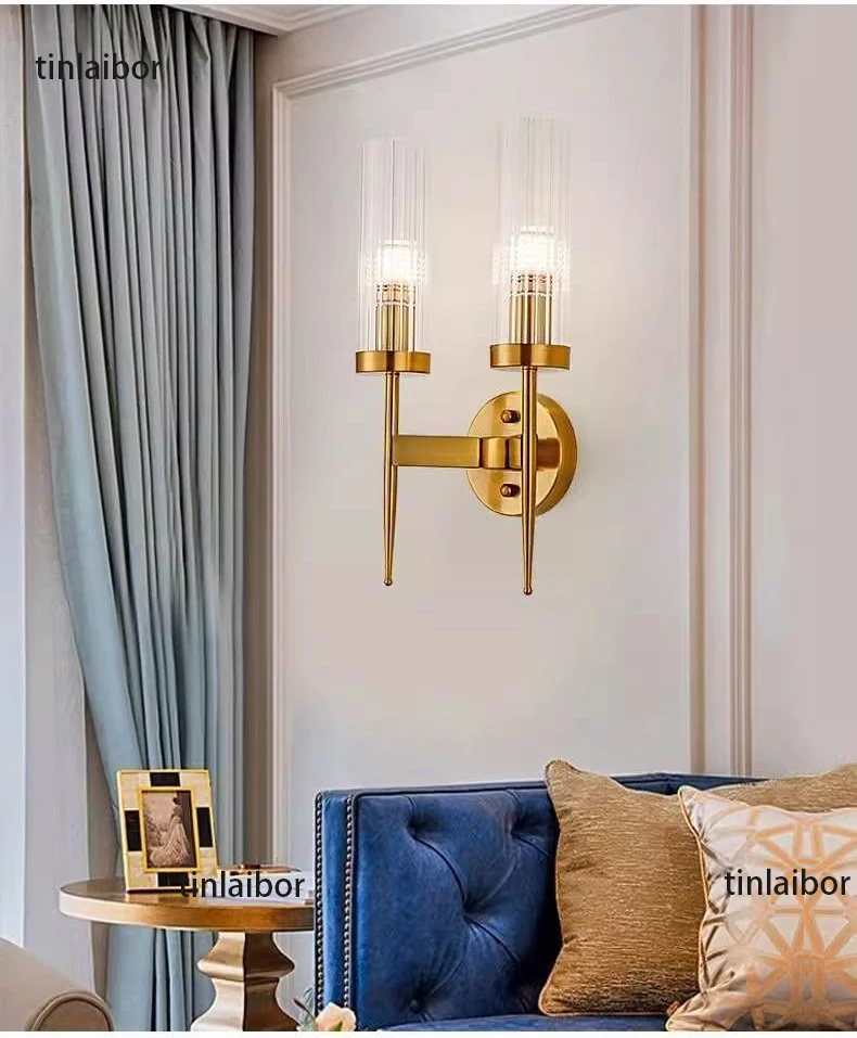 

Bedroom post-modern minimalist Wall lamp staircase light luxury background Wall lamp living room Nordic aisle bedside LIGHT