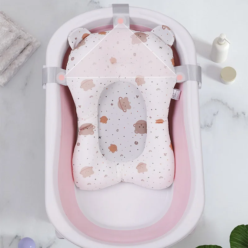 Baby Bathtub Mat Can Sit And Lie Baby Bath Safety Mat Bathtub Bath Net Pocket Bath Frame Bath Bed Protect Non-slip Shower Mat