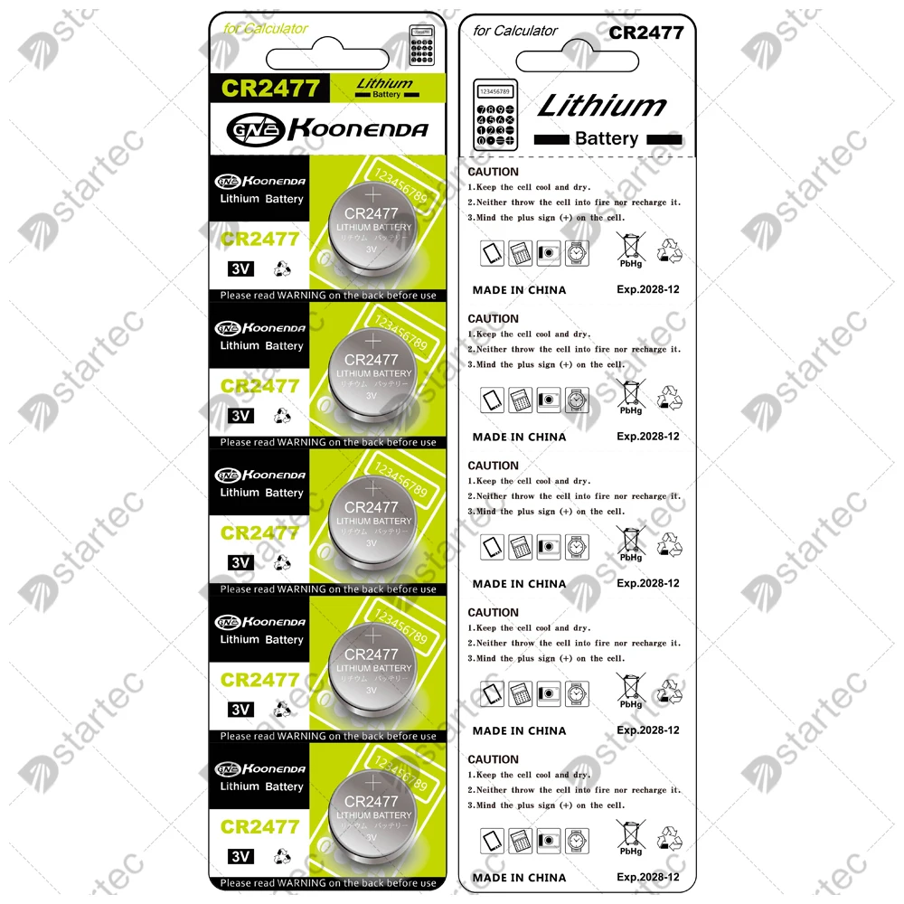 1000mAh CR2477 3V przycisk bateria litowa do latarek kalkulacyjnych wysoka wydajność zegarek odporny na wysokie temperatury ogniwo pastylkowe