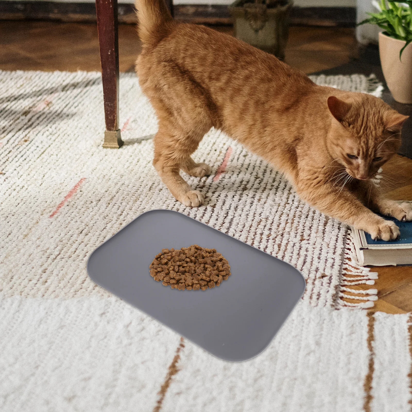 

Silicone Waterproof Pet Feeding Mat Raised Edge No Leak Dog Cat Bowl Mat Practical Food Water Placemat Silicone Pet Placemat