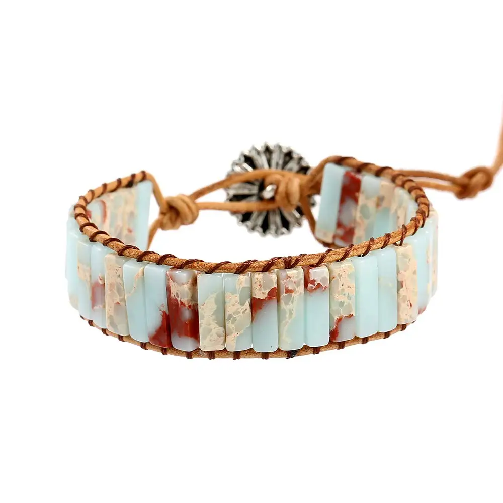 Geometric Bangle  Imperial Stone Bracelet Hand Woven Bracelet Stylish Boho Bracelet For Street Matching Outdoor Vacation