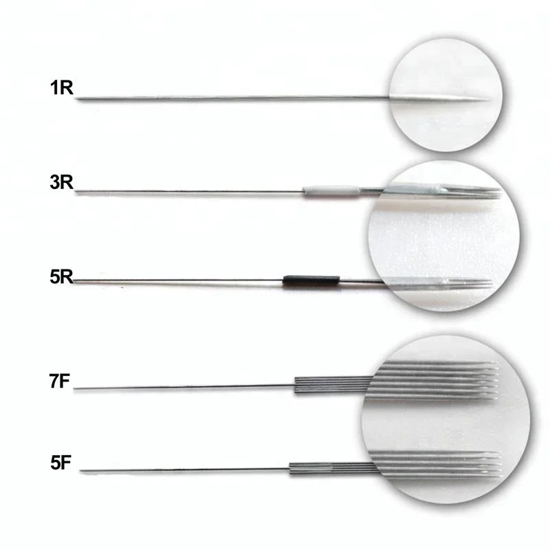 Disposable Sterilized Professional Tattoo Needles 1/3/5/7 RL for Tattoo Eyebrow Pen Machine Permanent Makeup Kit PMU needles 1R