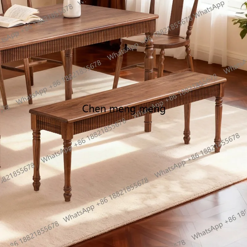 North American Black Walnut Bench Vintage, Bedroom Bedside Bench Solid Wood Home