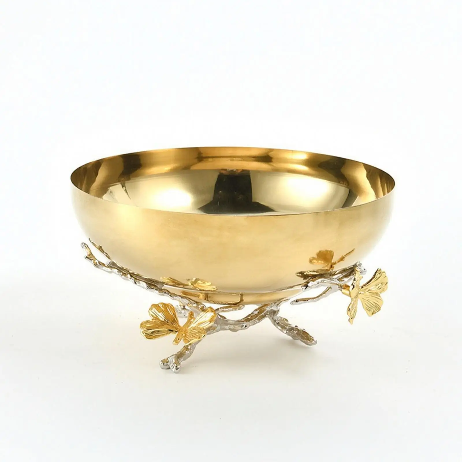 Composite Material Tray Alloy Metal Tray with Butterfly Feet Jewelry Storage Bowl Elegant Centerpiece for Home Decor