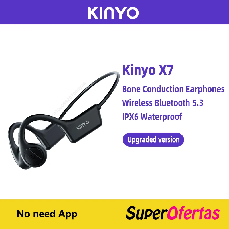 Kinyo X7 Bone Conduction Bluetooth Earphones for Running/Outdoor Wireless Sports Headphone IPX6 HiFi Sound Quality Music Headset