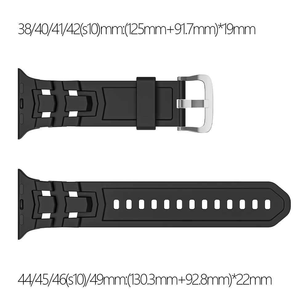 Bracciale sportivo in silicone Montagne per Apple Watch Ultra 49mm 10 42/46mm cinturino ad anello per iWatch9 8 7 6 5 se 45mm 38mm uomo SoftBand