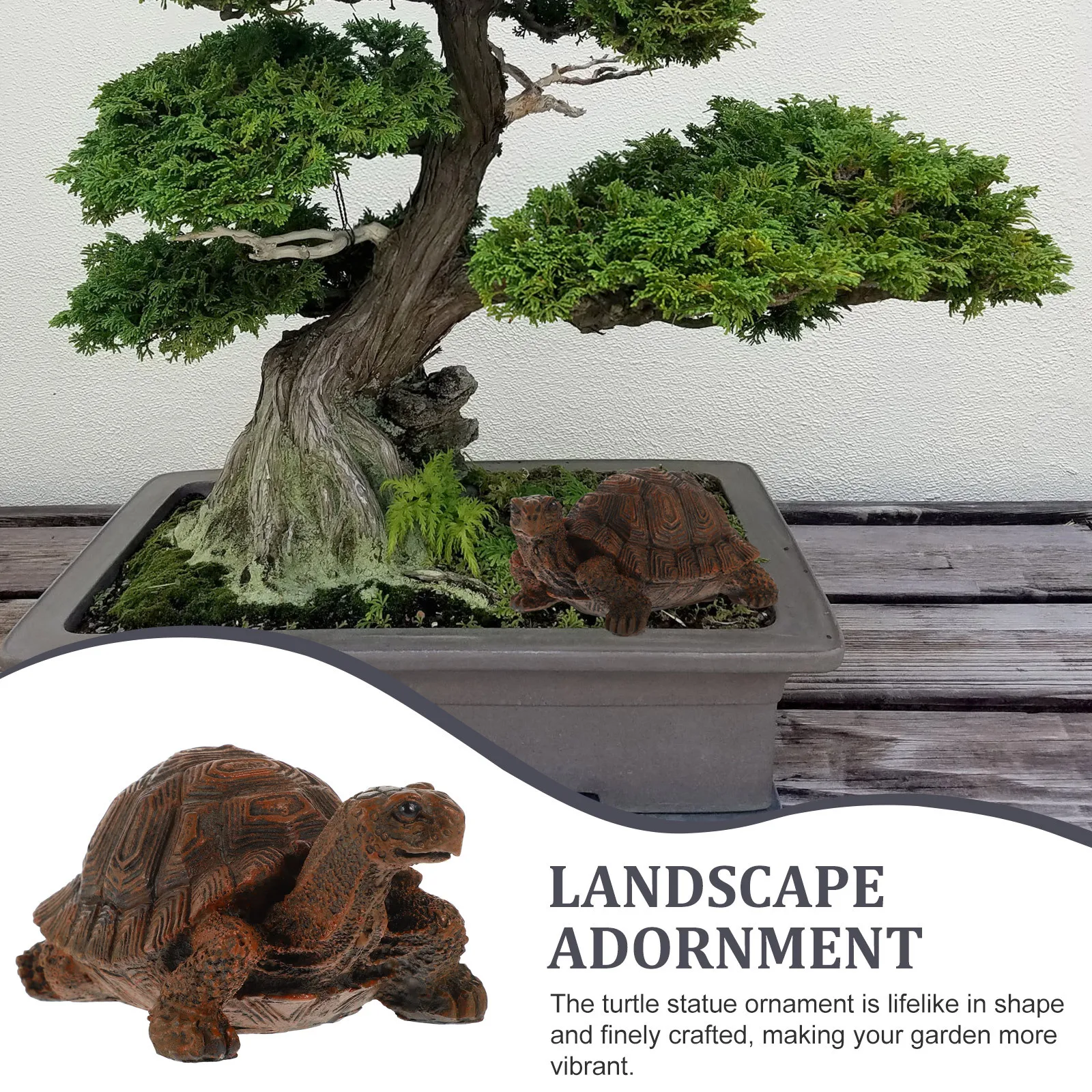 

Resin Turtle Statue Garden Decor Realistic Outdoor Lawn Ornament Waterproof Artificial Turtle Sculpture for Patio Balcony