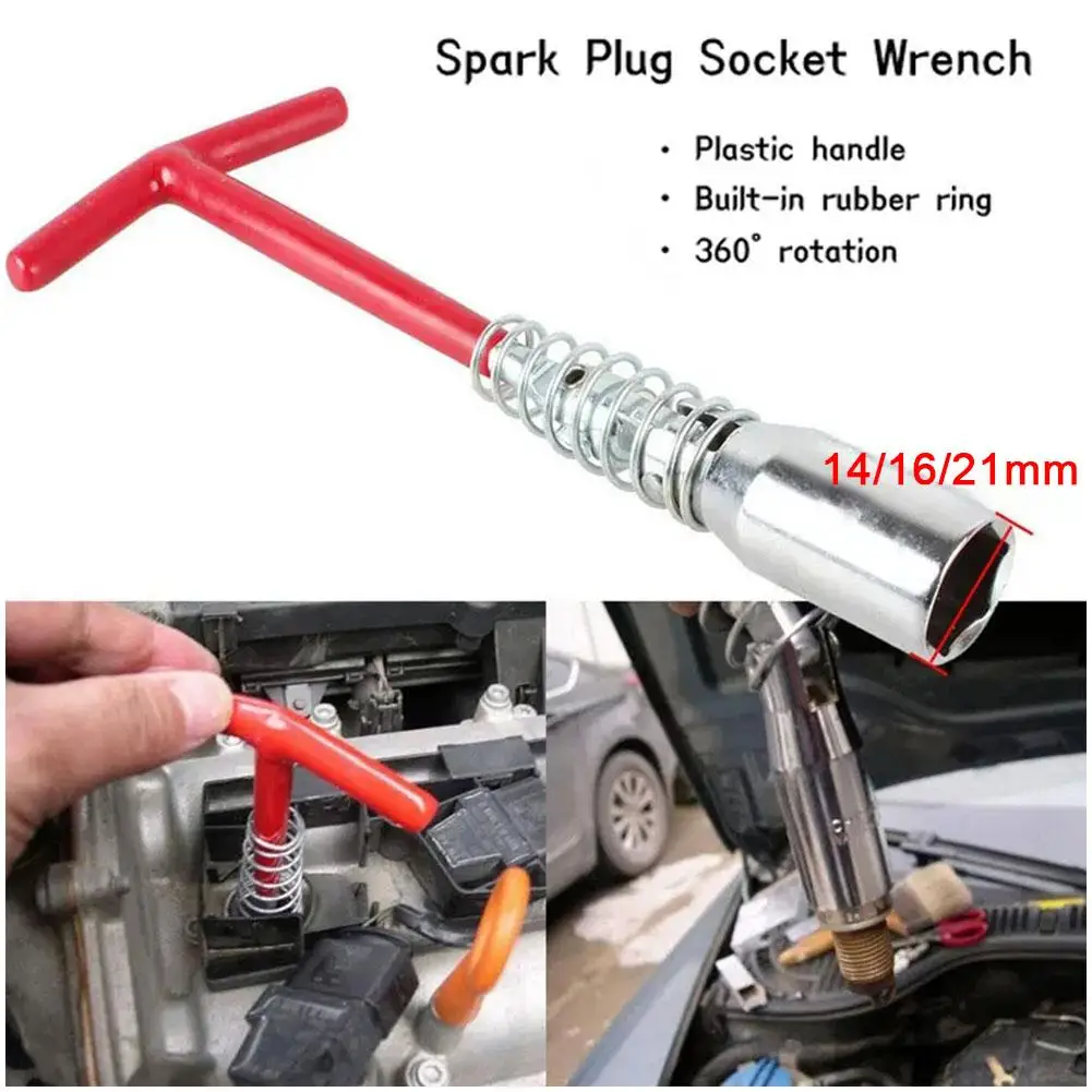 Universal 14 16 21mm Car Spark Plug Socket Wrench Spark Tool Joint Socket Disassembly Universal Car Extension C6A2