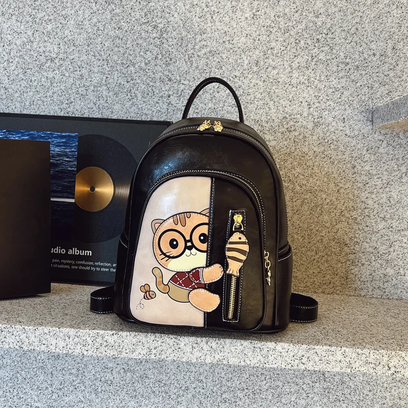 trendy retro backpack 2025 new Shoulder bag women's student backpack multifunctional backpack hand-held travel bag сумка