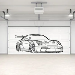 Race Car Silhouette Sports Cars Wall Sticker Garage Repair Shop Window Decor Decals Vinyl Art Home Decoration Room Murals AC18