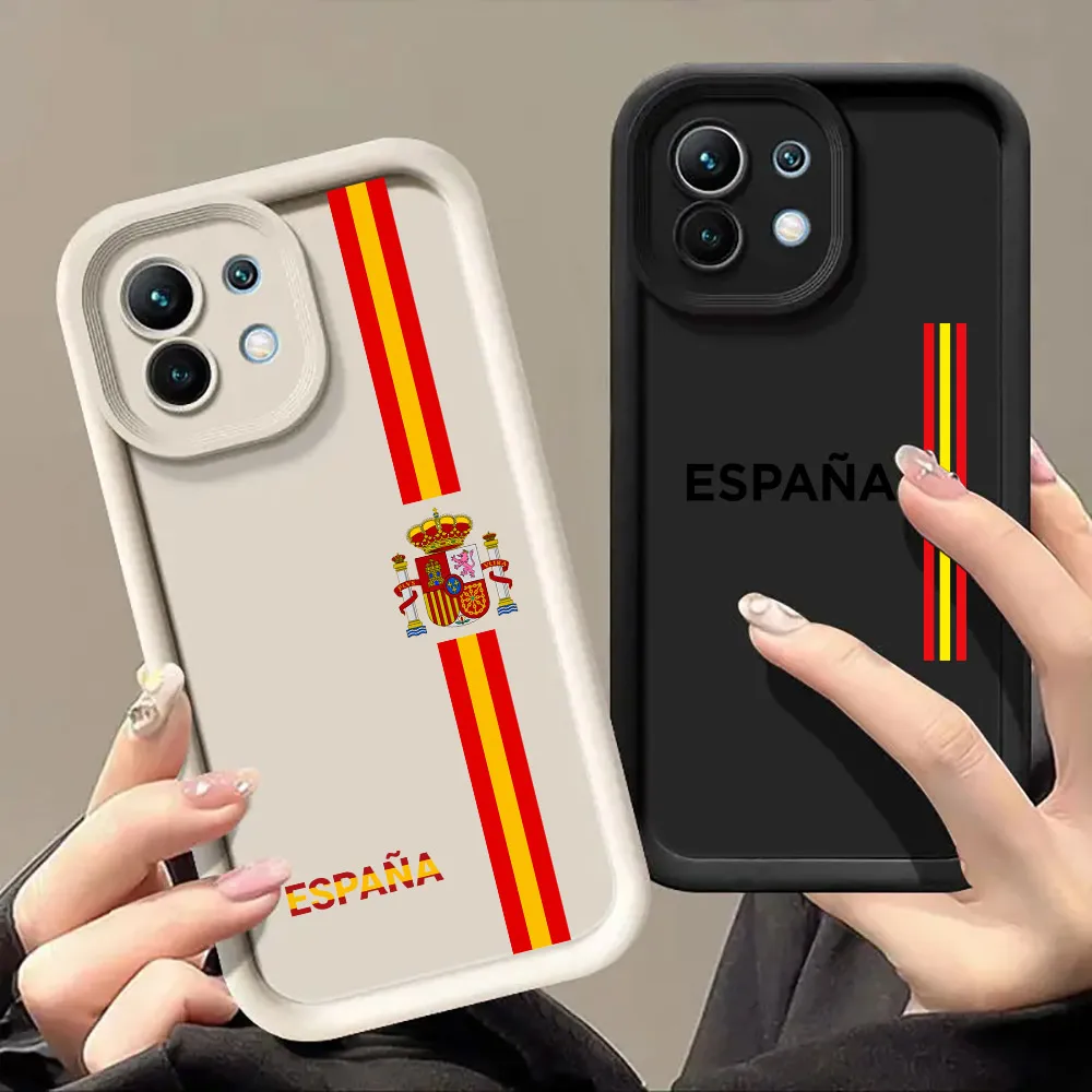 

Spain LOGO España Red Yellow Line Case For Xiaomi 15T 14T 13T Pro 15 Ultra 17Pro Max Poco F7 X7 X6 M6 M7 Pro 5G Soft Phone Cover