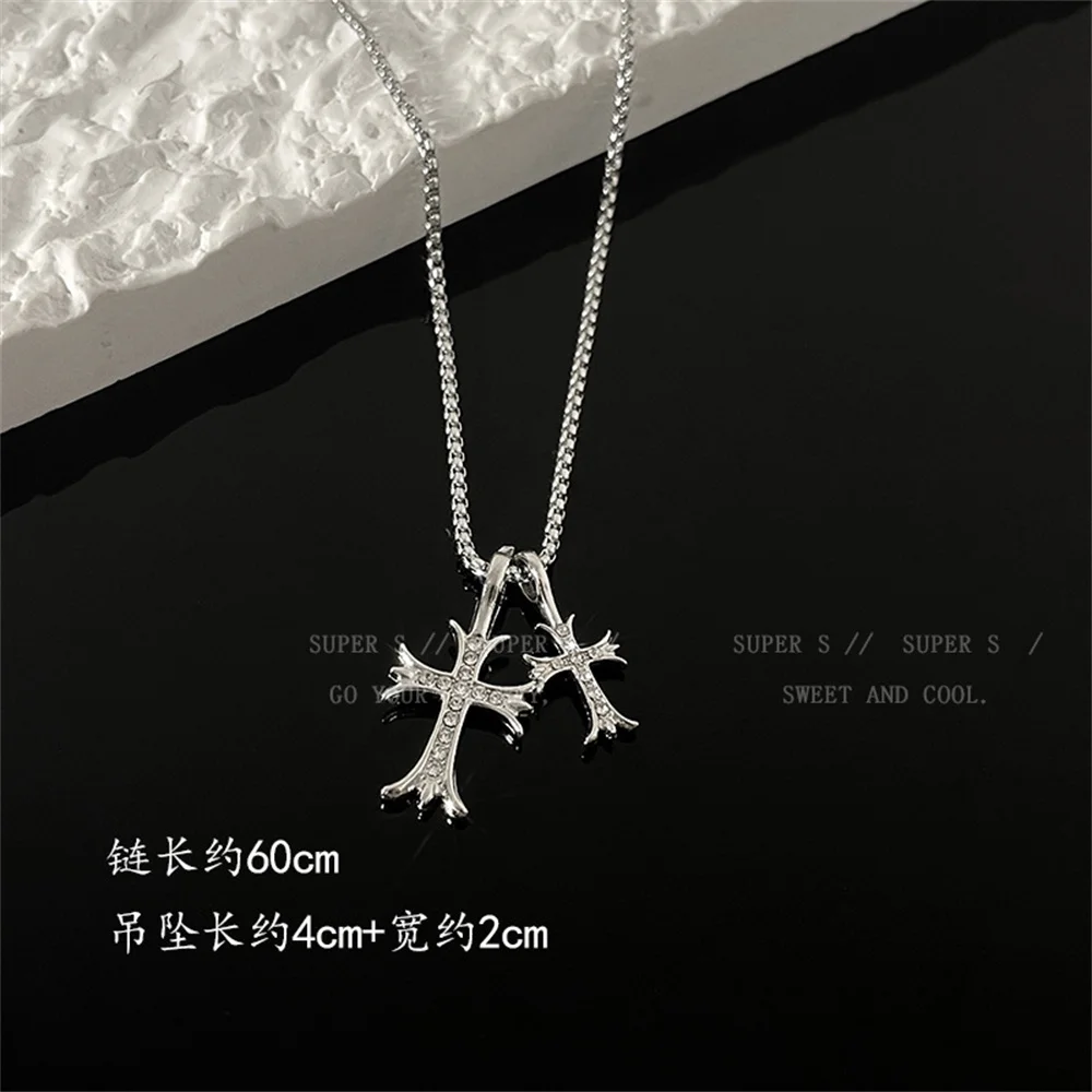 Y2K Punk Rock noir coeur croix pendentif chaîne croix jésus collier ras du cou pour les femmes Cool Hip Hop rue Grunge Goth accessoires
