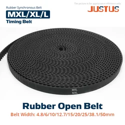 MXL/XL/L Type High Quality Rubber Open Belt Width 4.8/6/10/12.7/15/20/25/38.1/50mm Timing Transmission Belt For 3DPrinters Etc