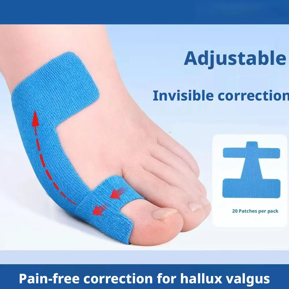 20PCS Precut Kinesiology Tape for Bunion,Bunion Corrector & Relief,Big Toe Support Pain Relief,Hypoallergenic Latex-Free Tape