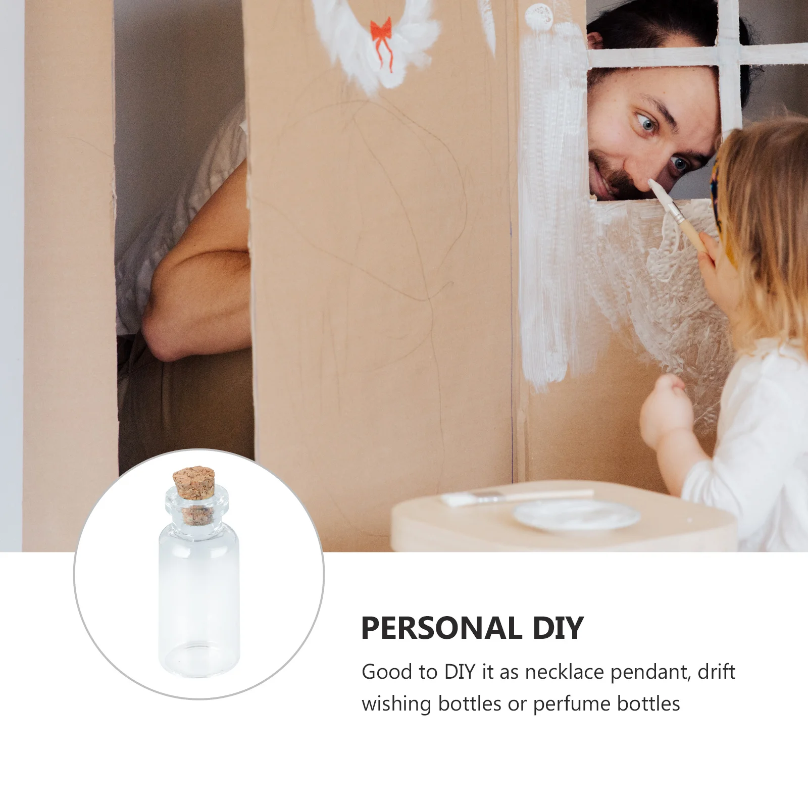 

25Pcs Glass Wish Bottle Set Tiny Clear Bottles with Wooden Cork Plug for DIY Pendant Perfume Jar Potpourri Display Craft 18x40mm