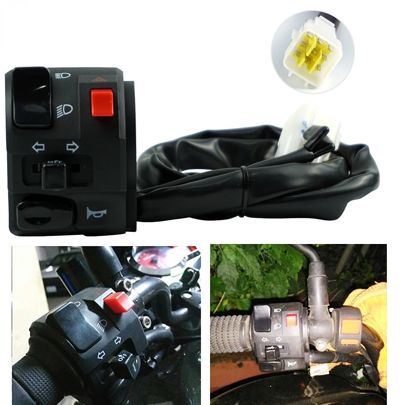 Motorcycle Switch Retrofit Accessories Handle Seat Assembly Variable Light Steering Horn Dual Flash Function Switch Universally