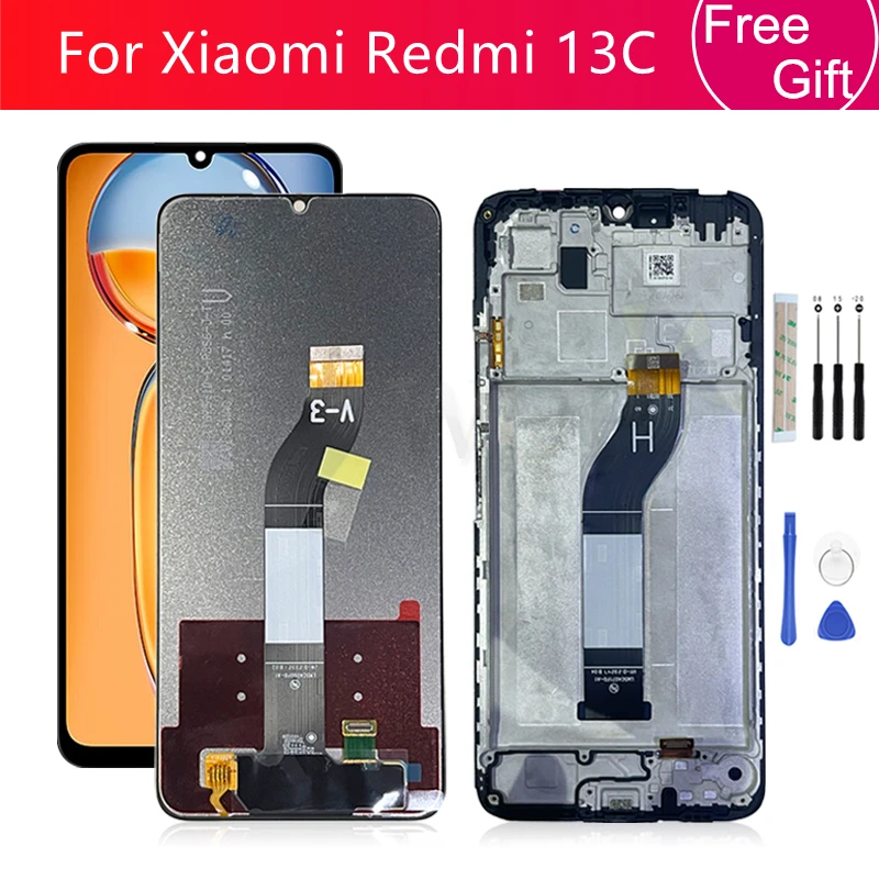 For Xiaomi Redmi 13C Lcd Display Touch Screen Digitizer Assembly With Frame For Redmi 13c Screen Replacement Repair Parts