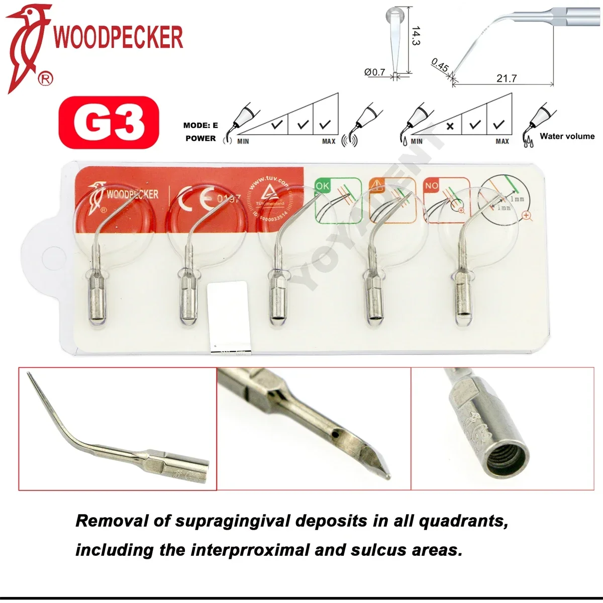Насадки для стоматологического ультразвукового скалера Woodpecker G1/G2/G3/G4/G5/G6/G7/G8/G9/G10/G11/G12 наконечника Фото №5