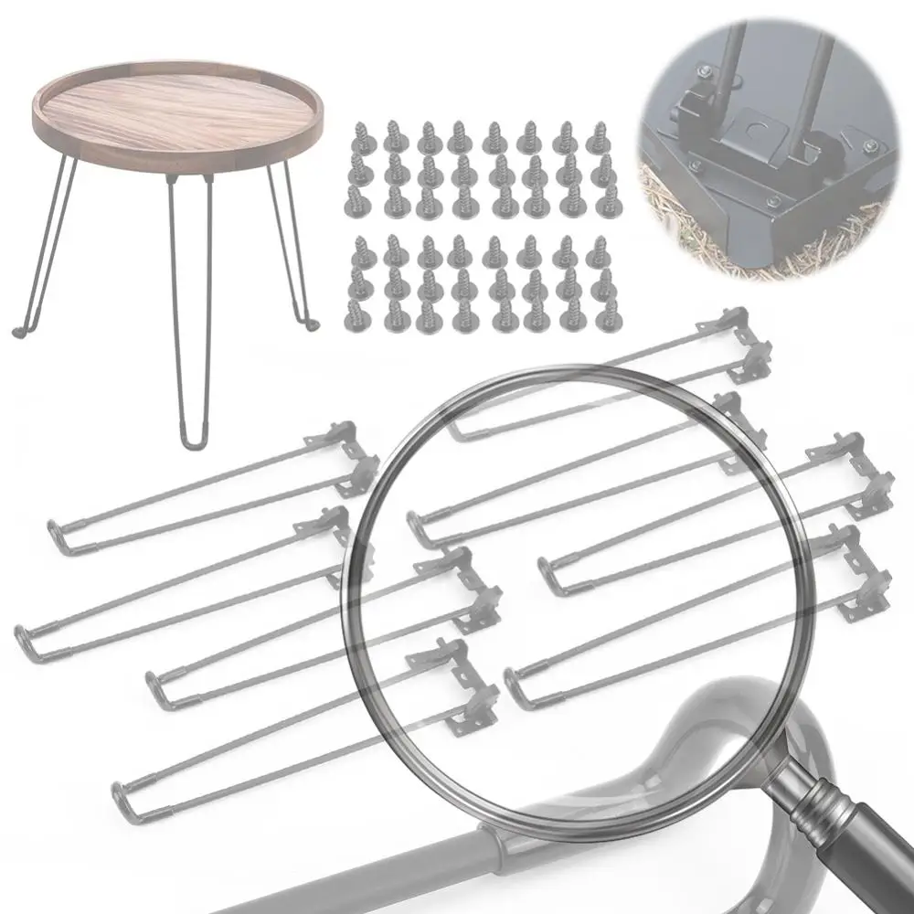 

Набор из 4 складных металлических ножек для стола 32/42 см, усиленные, легкая сборка, с винтами, для кемпингового стола и проектов DIY