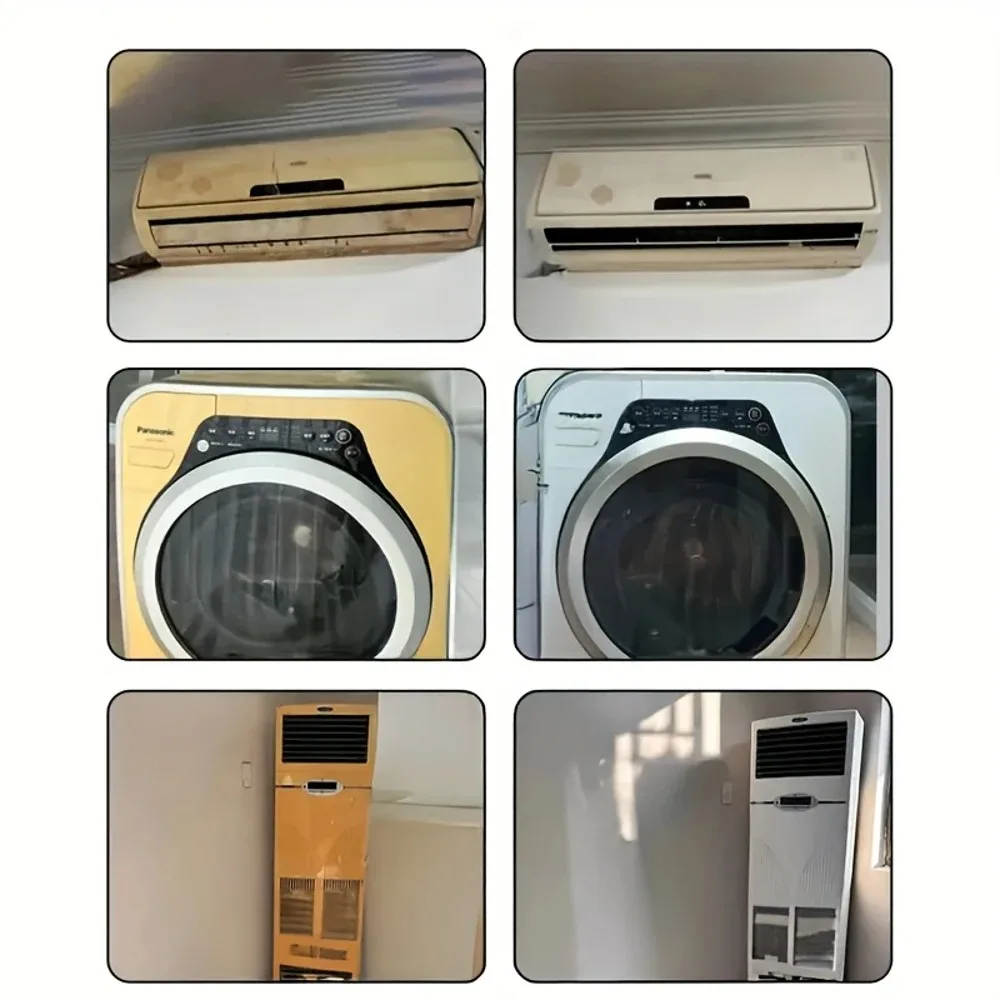 NUEVO removedor amarillo totalmente de plástico: solución amarillenta para paneles de aire acondicionado, removedor de oxidación de carcasa de plástico para refrigerador