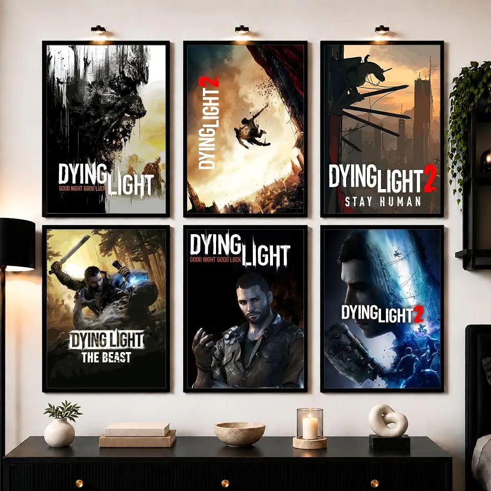 Zombie Game D-Dying Light Poster Wall Art Print Sticker for Bedroom Living Room Dorm Office Modern Home Decor