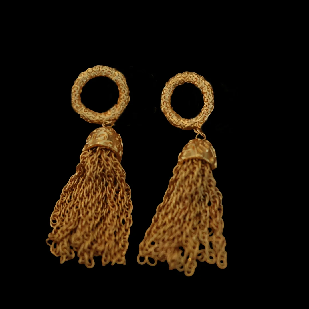 

European and American fashion personality medieval tassel earrings