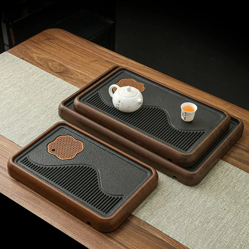Wooden Serving Tea Tray Luxury Accessories Office Valet Drainage Chinese Kitchen Tea Tray Living Room Bandejas Home Decorationgs