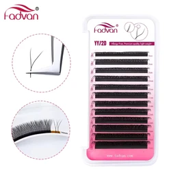 FADVAN 2D YY Shape Eyelash Fans Faux Mink C/D/8-14mm 0.07 Natural Soft Brazilian Lashes Premade Volume Fan Extension Lashes