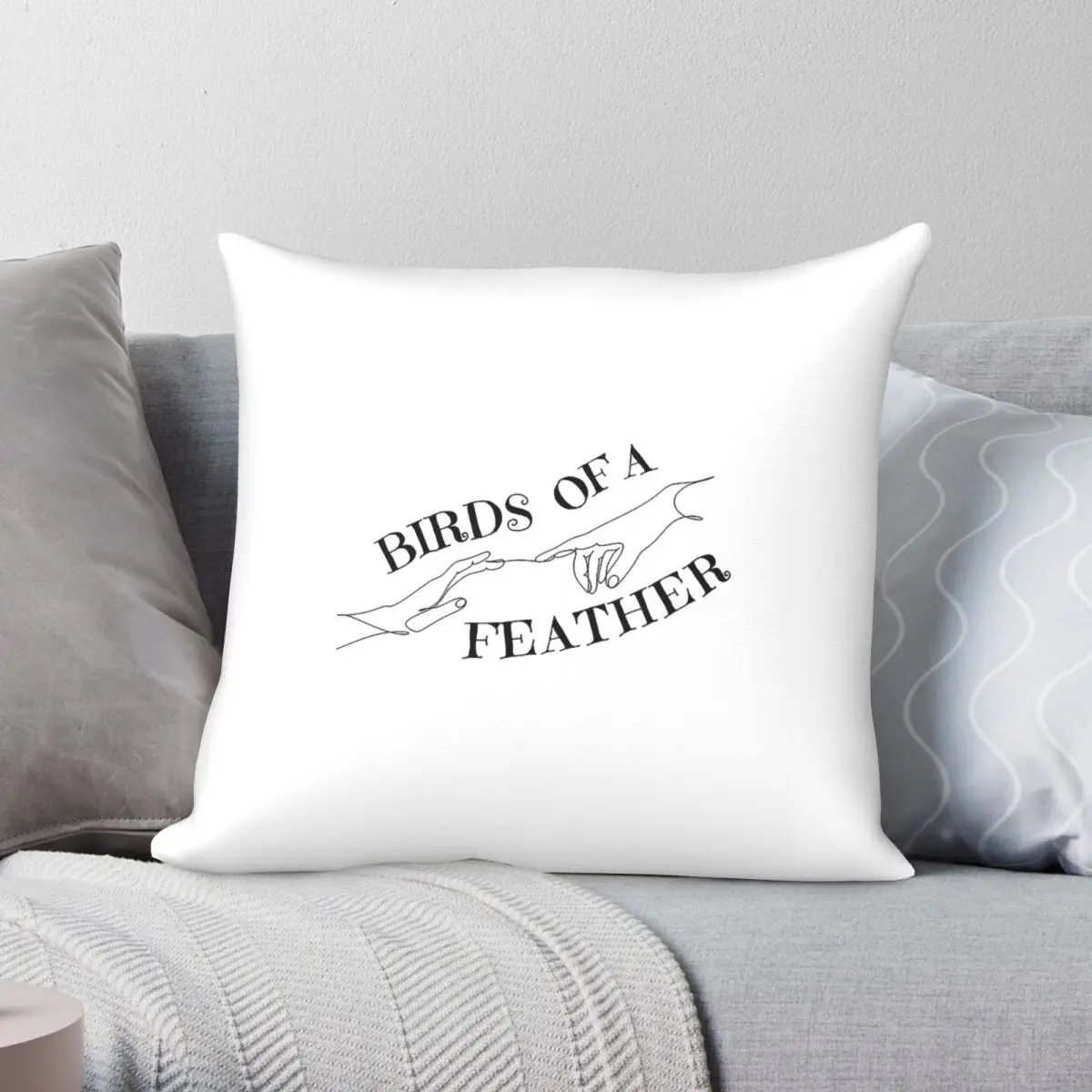 Aesthetic Birds Of A Feather Square Pillowcase Polyester Linen Velvet Creative Zip Decorative Sofa Cushion Cover Wholesale 45x45