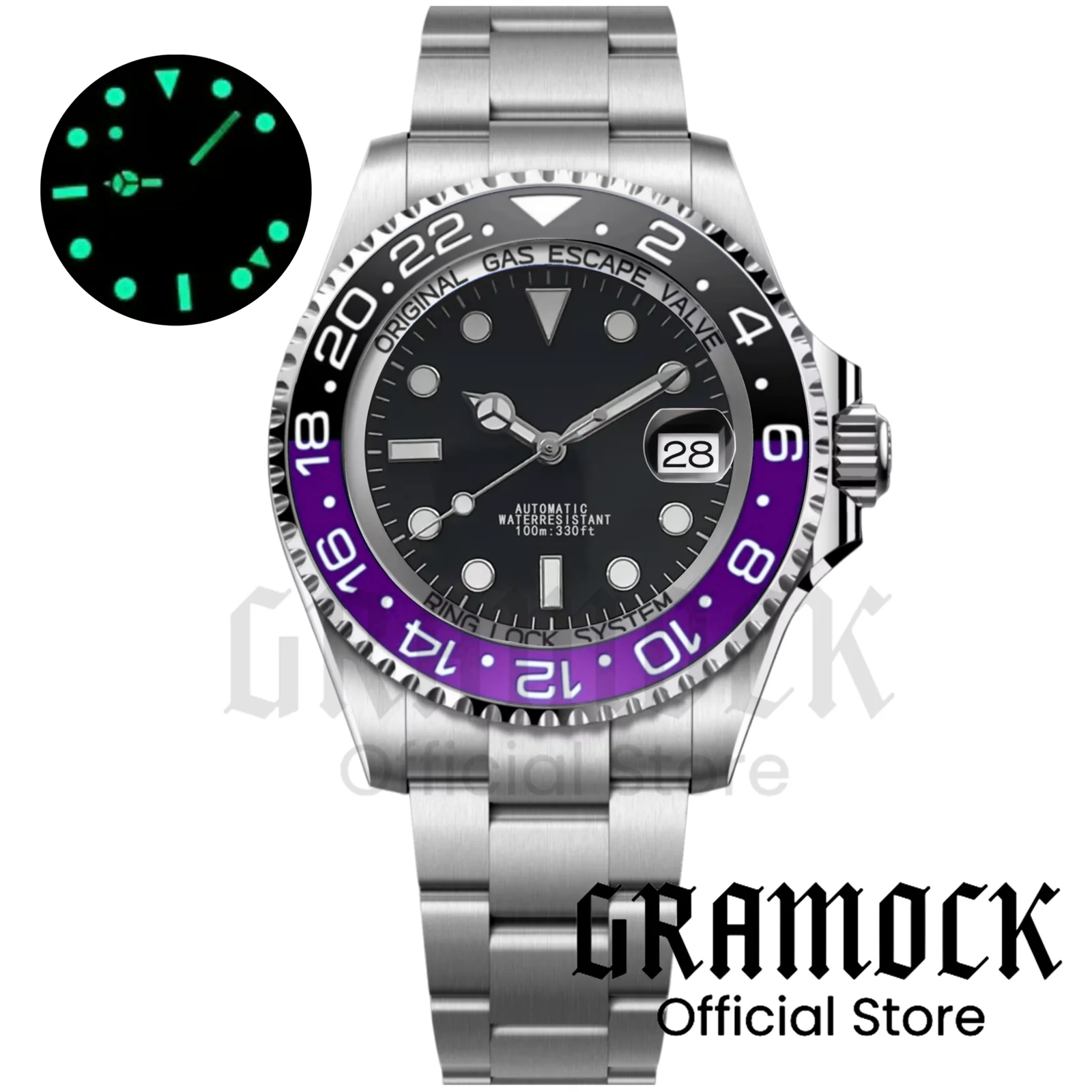 10ATM Waterproof 40mm Black Purple SEA Automatic Men Watches NH35 PT5000 MIYOTA 8215 Mechanical Sapphire Glass Glide Slide Clasp