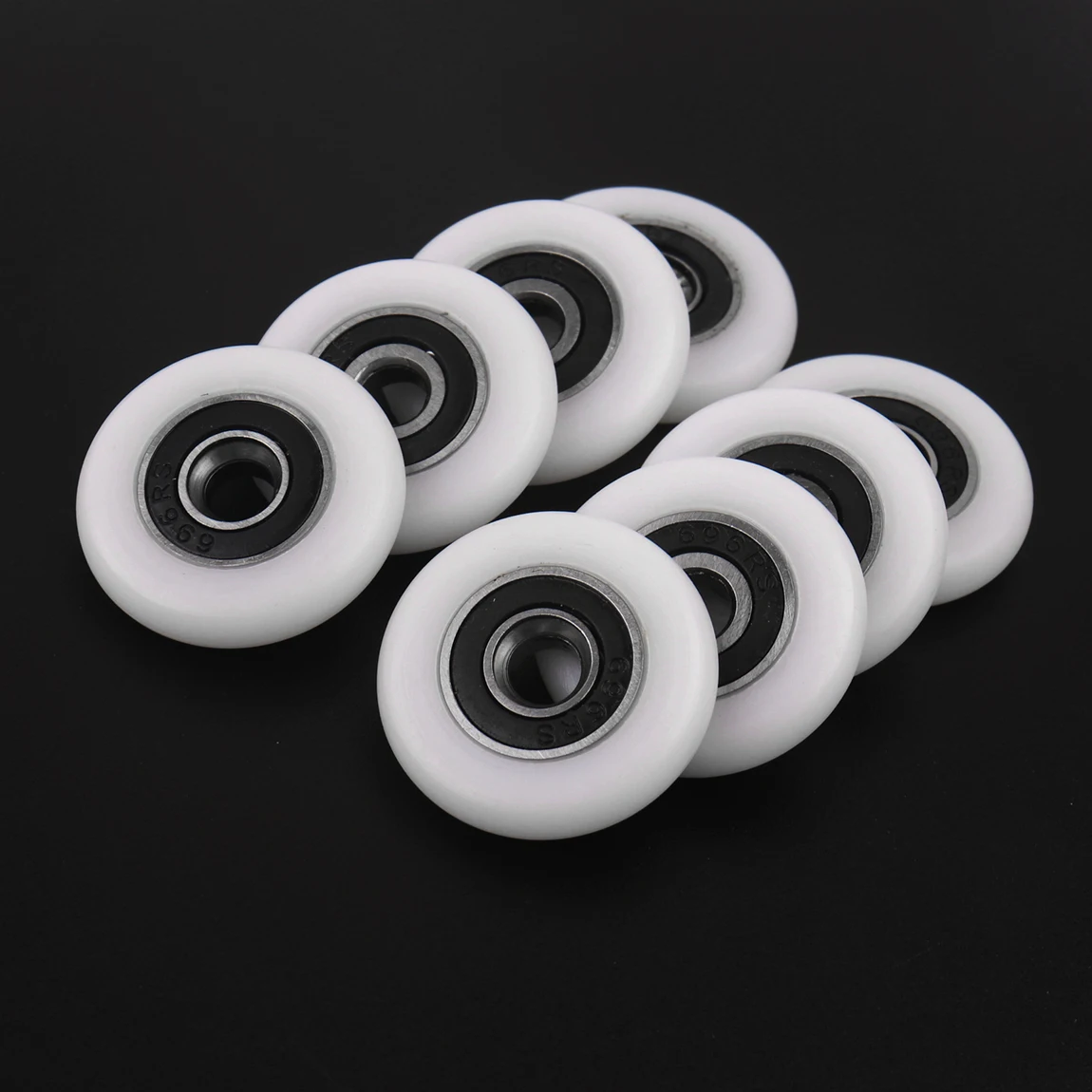 Substituição do rolo de rolamento para porta do banheiro, acessórios para chuveiro e chuveiro, rolo abs para porta do banheiro, 19/23/25/27mm, 8pcs