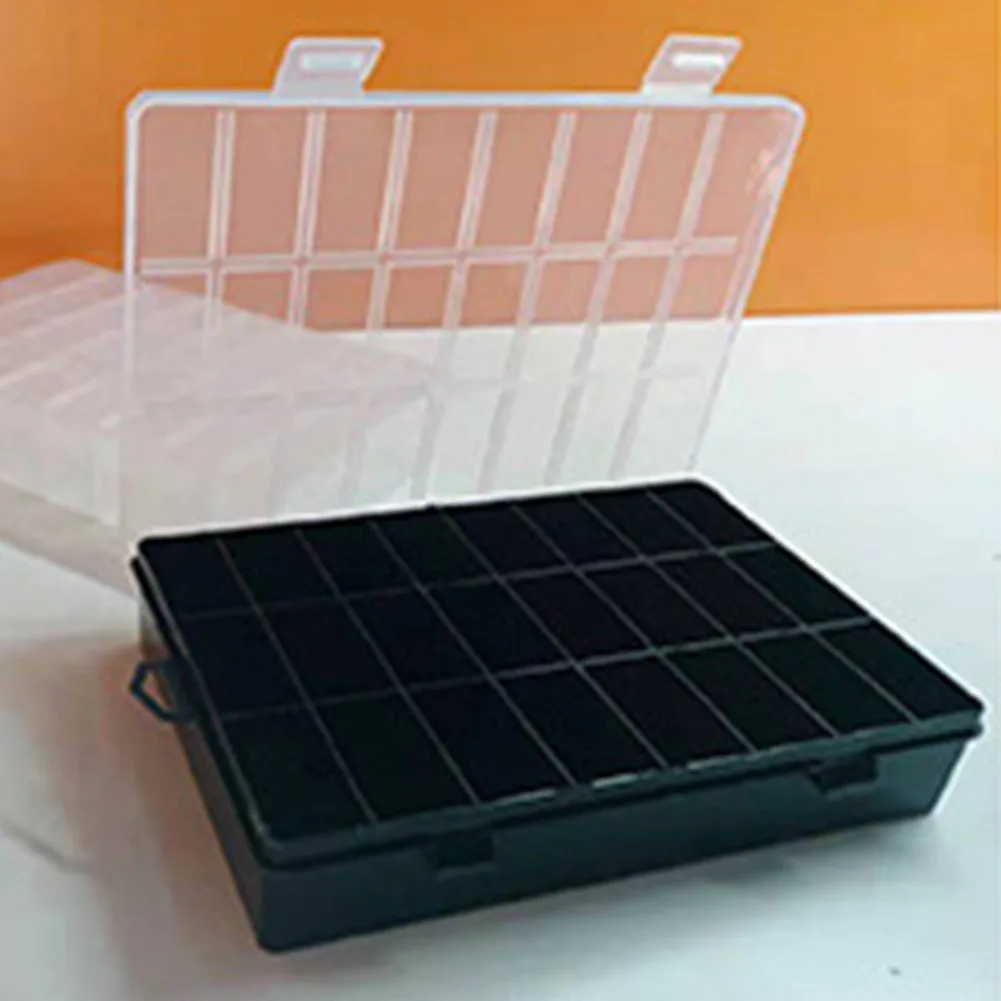 24 Grids Plastic Storage Box Jewelry Packing Box Electronic Component Storage Box PP Beading Finishing Box Jewelry Sample Box
