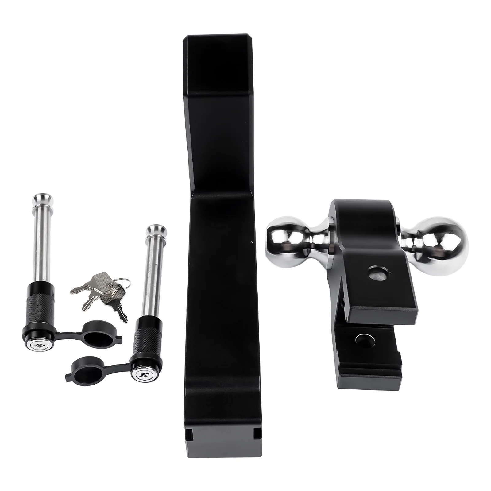 AP03 Black Adjustable Trailer Hitch Ball Mount for 2.5-Inch Receiver, 10-Inch Drop/Rise Hitch 18500LBS, 2