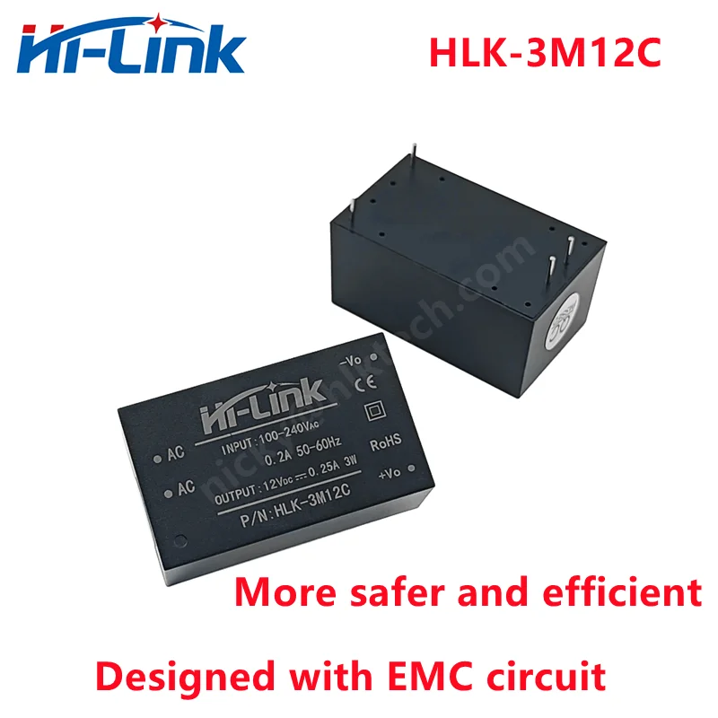 Free Ship Hi-Link New ACDC switching power supply EMC circuit module HLK-3M12C isolated converter 220V/110V to 12V 250mA