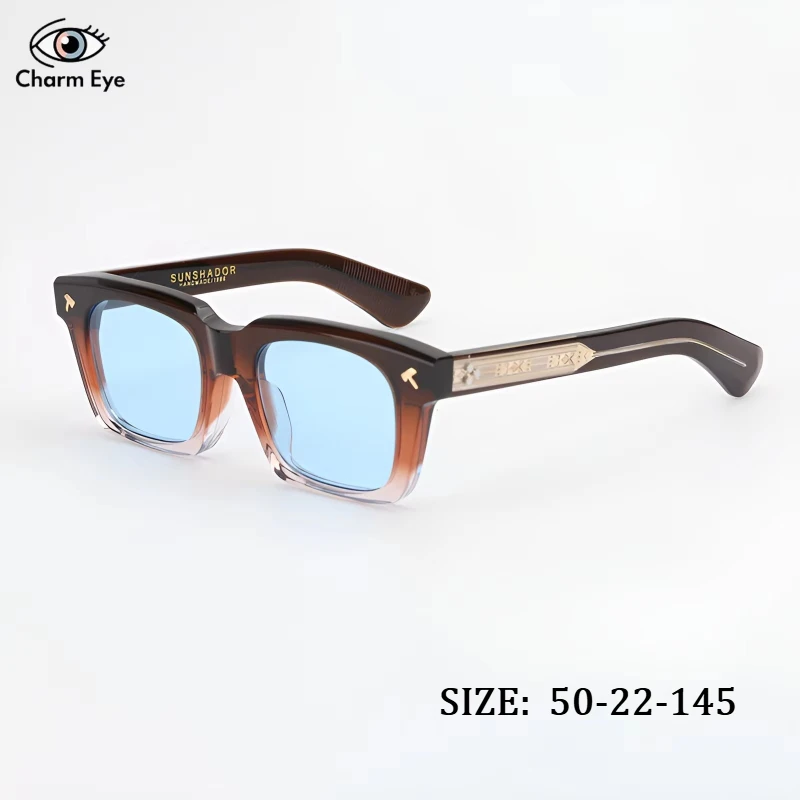 

Men Gradient Color High-quality Acetate Sunglasses SQUENTIN Retro Square Blue Lens Protection UV400 Luxury SUN GLASSES Women New