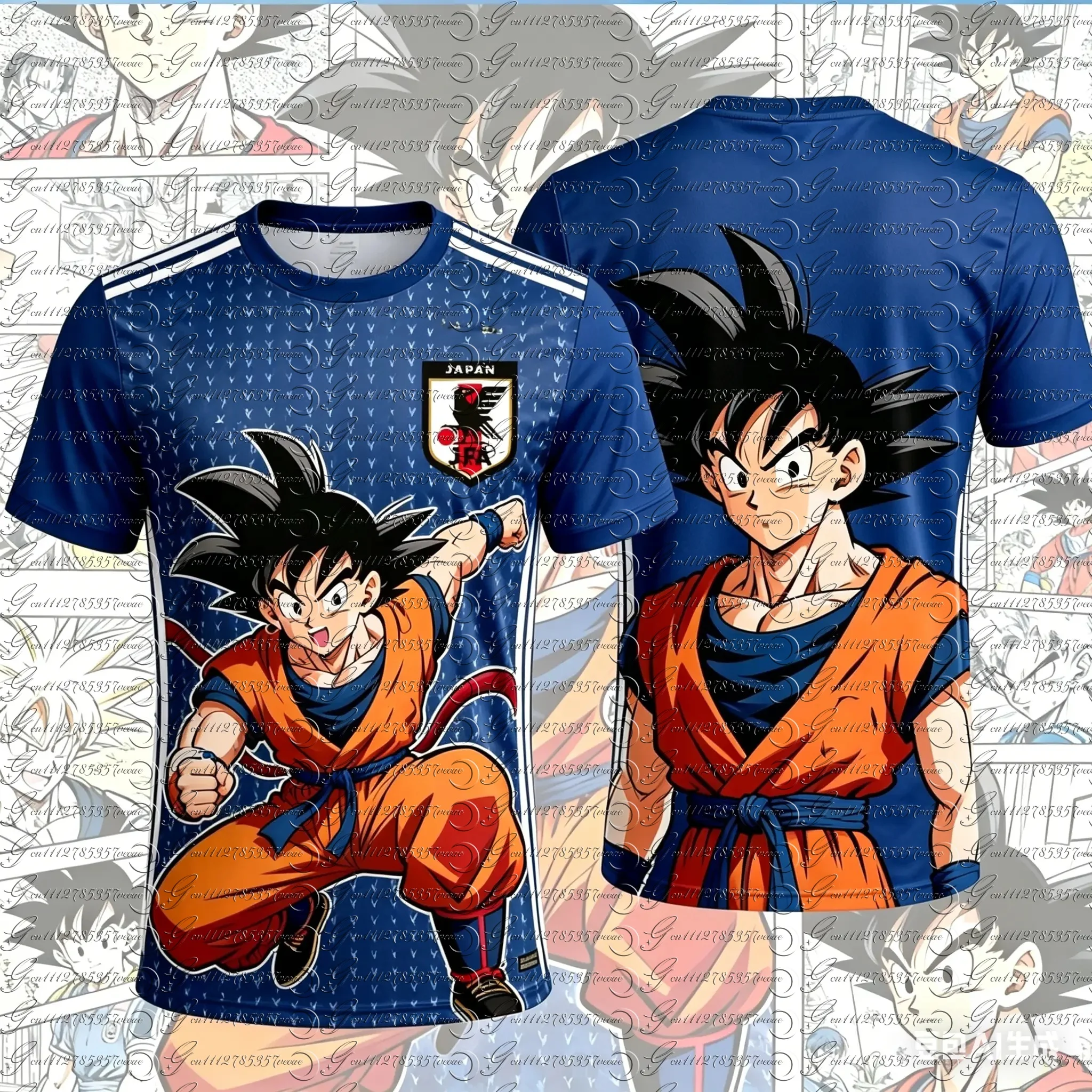 Nueva Camiseta de Fútbol Personalizada del Equipo Nacional de Japón con Diseño de Son Goku de Dragon Ball, Anime Japonés de Bandai 2026, para Hombre y Niño